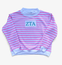 NEW!! ZTA  Pink Stripe Mock Neck