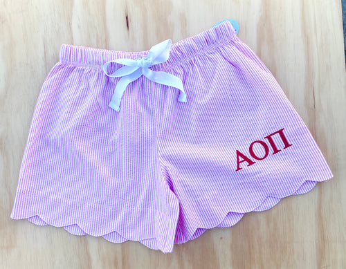 AOPi White Pajama Shorts