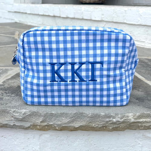 Kappa Kappa Gamma Gingham Cosmetic Bag - WHOLESALE