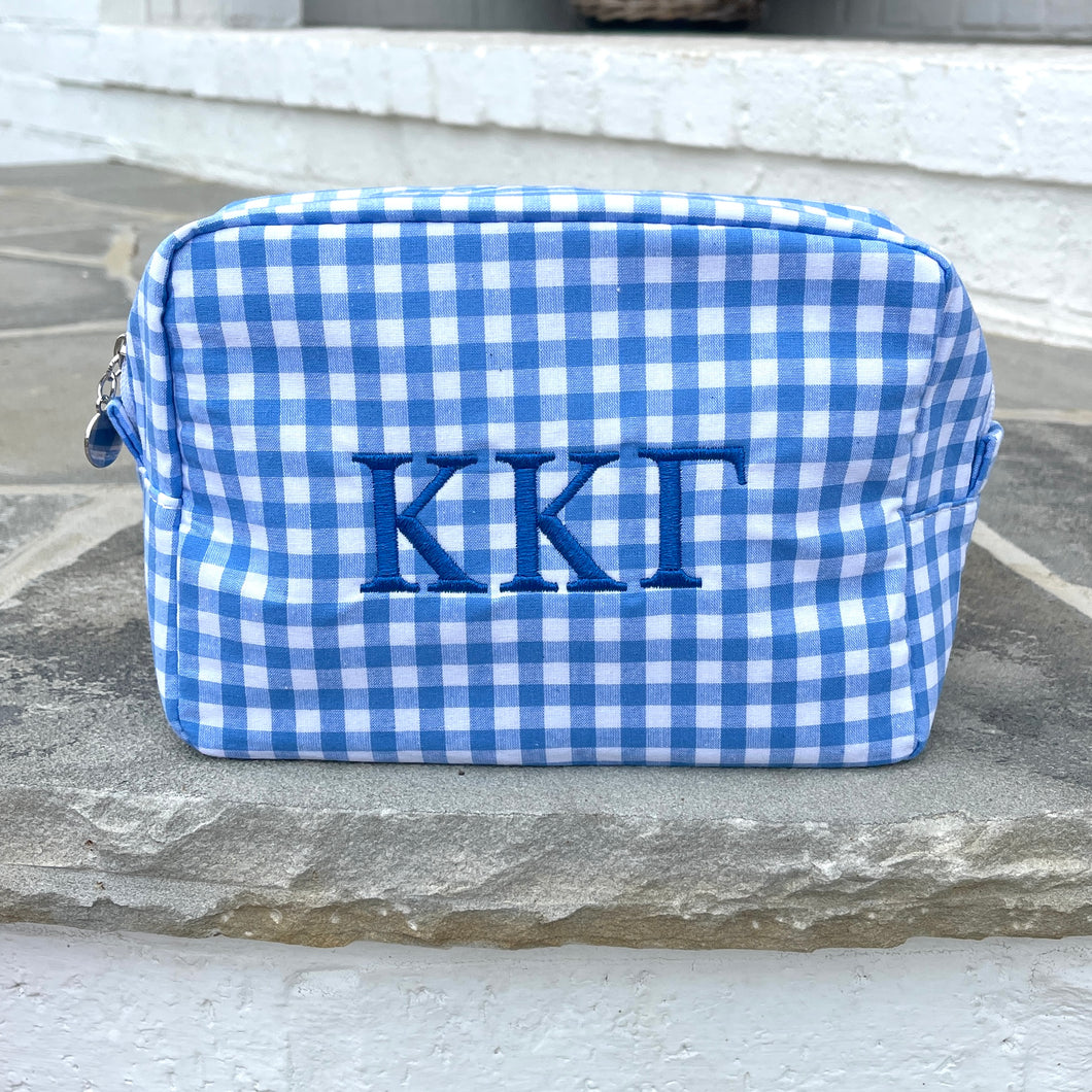 Kappa Kappa Gamma Gingham Cosmetic Bag - WHOLESALE