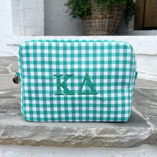 Kappa Delta Gingham Cosmetic Bag - WHOLESALE