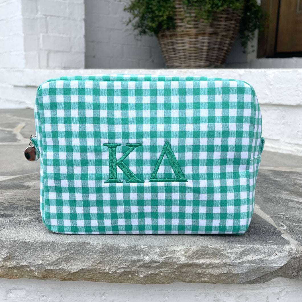 Kappa Delta Gingham Cosmetic Bag - WHOLESALE