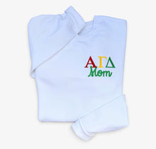 Alpha Gamma Delta Mom White Sweatshirt