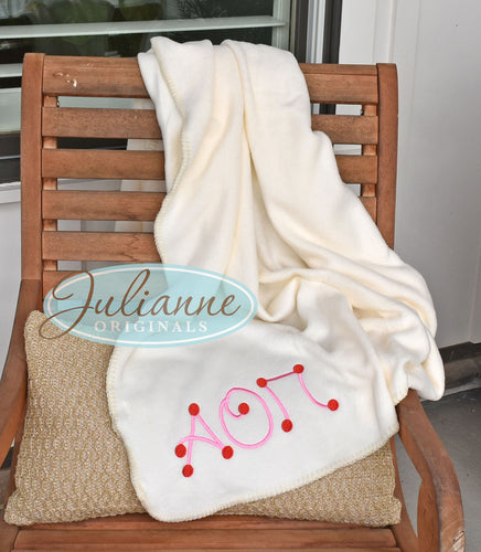 Alpha Omicron Pi Fleece Blanket