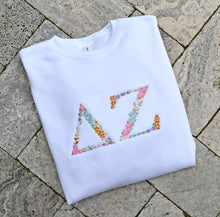 Delta Zeta Delicate Floral White Sweatshirt