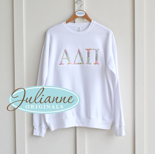 Alpha Delta Pi Floral White Sweatshirt