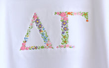 Delta Gamma Floral Letter White Sweatshirt