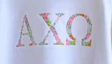 Alpha Chi Omega Floral Letter White Sweatshirt