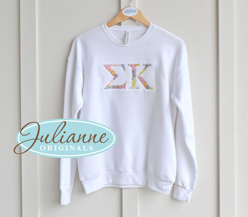 Sigma Kappa Floral White Sweatshirt