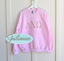 Alpha Chi Omega Floral Letter Pink Sweatshirt