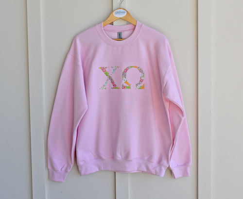 Chi Omega Floral Pink Sweatshirt